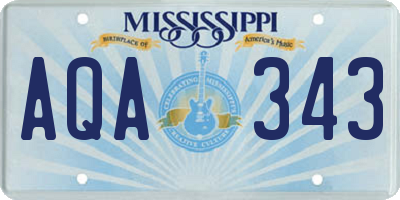 MS license plate AQA343
