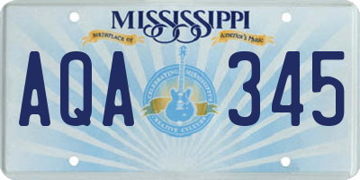 MS license plate AQA345