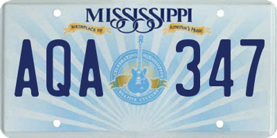 MS license plate AQA347