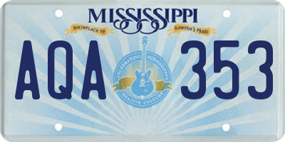 MS license plate AQA353