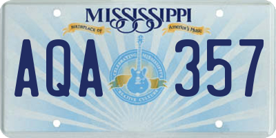 MS license plate AQA357