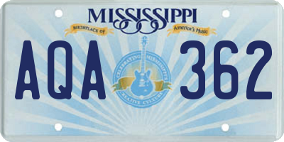 MS license plate AQA362