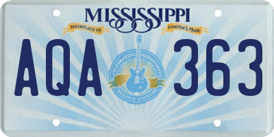 MS license plate AQA363