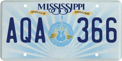 MS license plate AQA366
