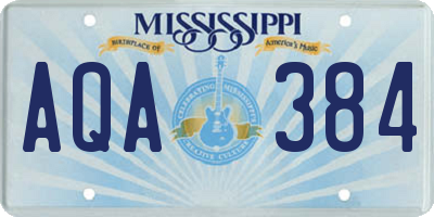 MS license plate AQA384