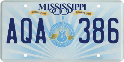 MS license plate AQA386