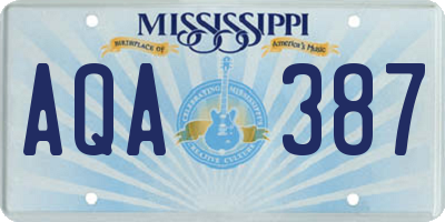 MS license plate AQA387