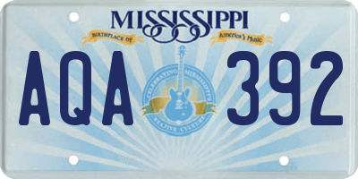 MS license plate AQA392