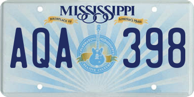 MS license plate AQA398