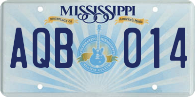MS license plate AQB014