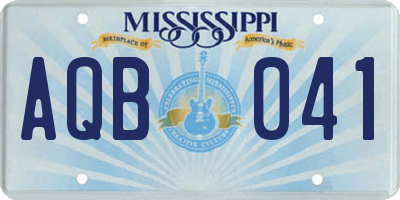 MS license plate AQB041