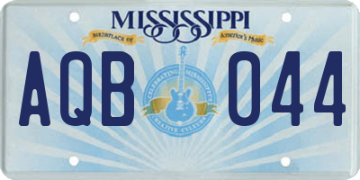 MS license plate AQB044