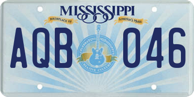 MS license plate AQB046