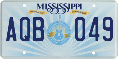 MS license plate AQB049