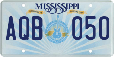MS license plate AQB050