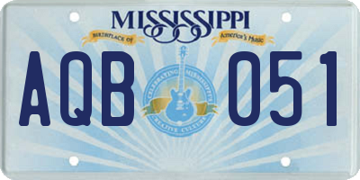 MS license plate AQB051