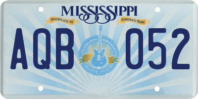 MS license plate AQB052