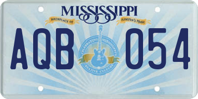 MS license plate AQB054