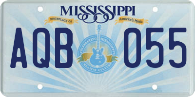 MS license plate AQB055