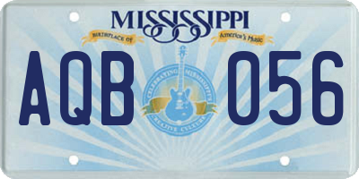 MS license plate AQB056
