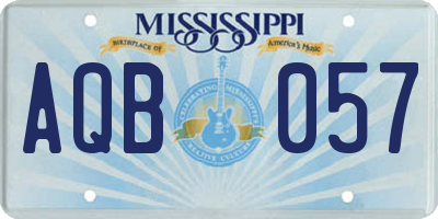 MS license plate AQB057