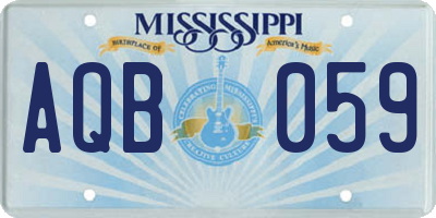 MS license plate AQB059