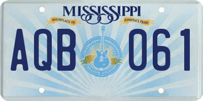 MS license plate AQB061