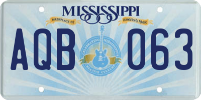 MS license plate AQB063