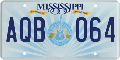 MS license plate AQB064