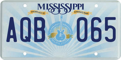 MS license plate AQB065