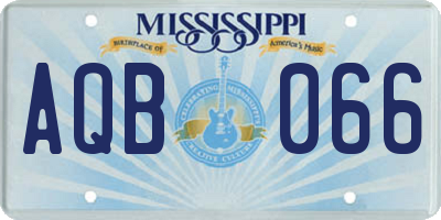 MS license plate AQB066