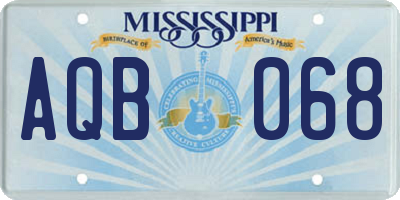 MS license plate AQB068