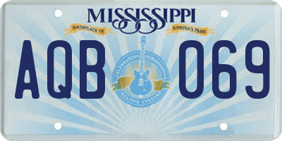 MS license plate AQB069