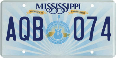 MS license plate AQB074