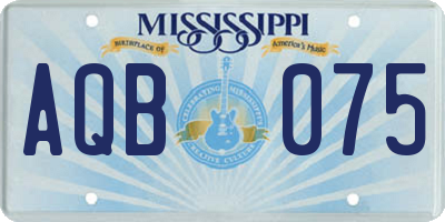 MS license plate AQB075