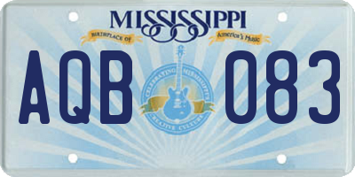 MS license plate AQB083