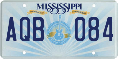 MS license plate AQB084