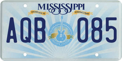 MS license plate AQB085