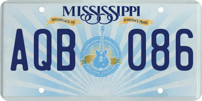 MS license plate AQB086