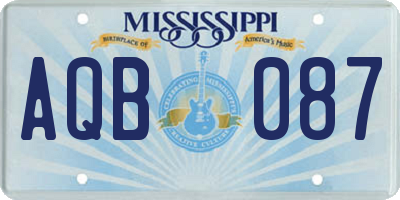 MS license plate AQB087