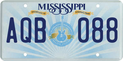 MS license plate AQB088