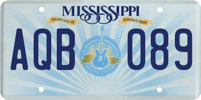 MS license plate AQB089