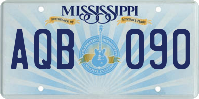 MS license plate AQB090