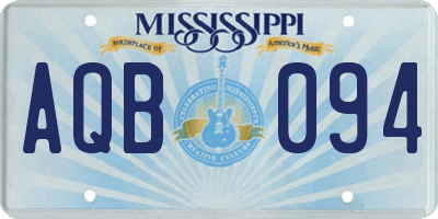 MS license plate AQB094