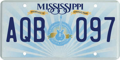 MS license plate AQB097