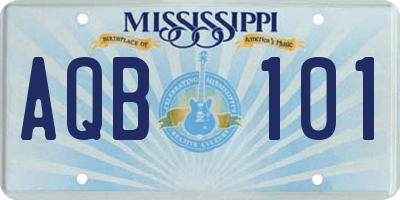 MS license plate AQB101