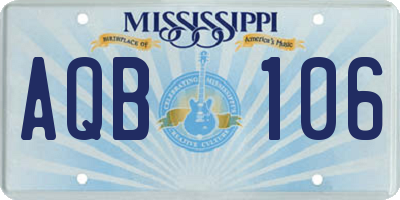 MS license plate AQB106