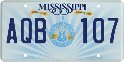 MS license plate AQB107