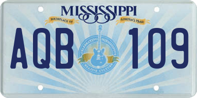 MS license plate AQB109