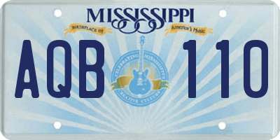 MS license plate AQB110